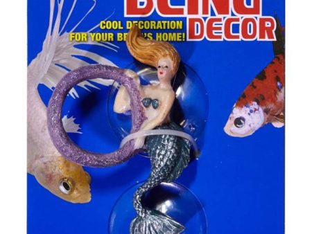 Zoo Med Betta Bling Mermaid Aquarium Ornament with Hoop Multi-Color 1ea Online Hot Sale