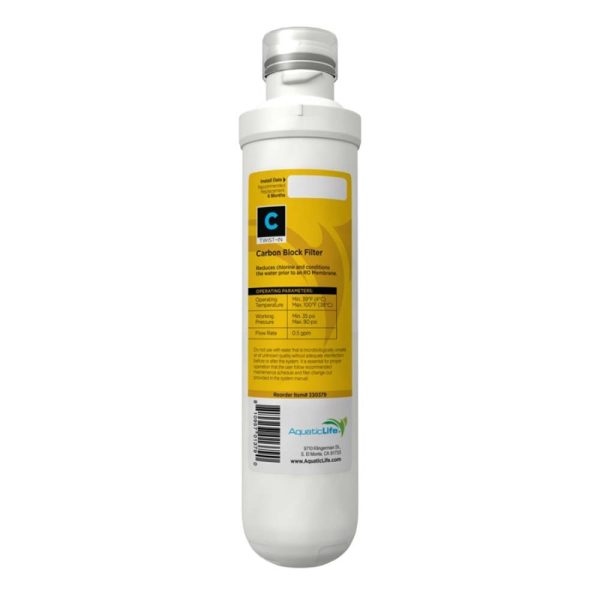 Aquatic Life Twist-In Carbon Block Filter Cartridge 1ea Online Hot Sale