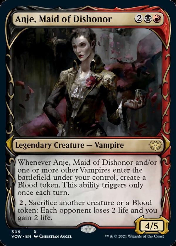 Anje, Maid of Dishonor (Showcase Fang Frame) [Innistrad: Crimson Vow] on Sale