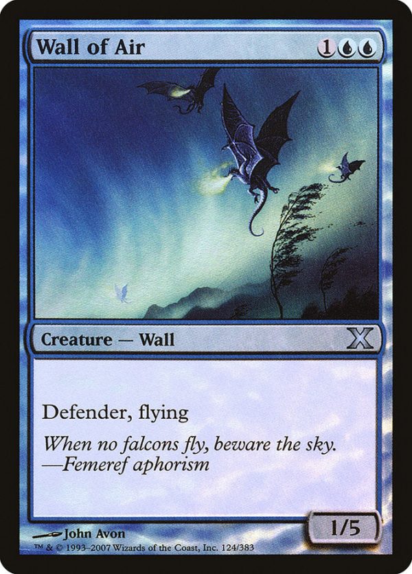 Wall of Air (Premium Foil) [Tenth Edition] on Sale