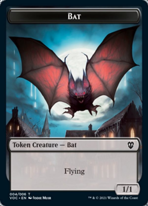 Blood    Bat Double-Sided Token [Innistrad: Crimson Vow Commander Tokens] Online Hot Sale