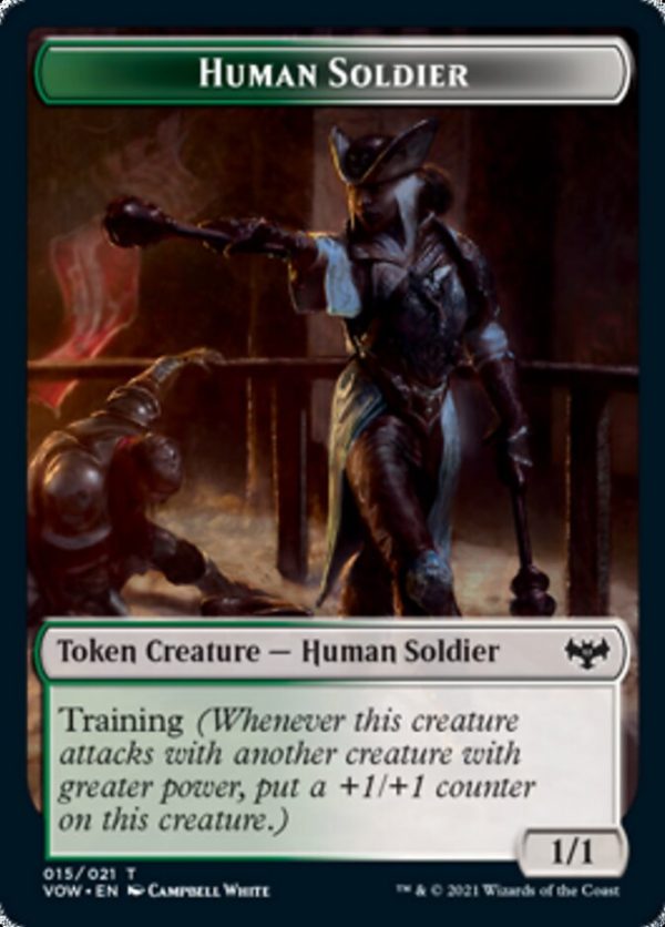 Zombie (008)    Human Soldier Double-Sided Token [Innistrad: Crimson Vow Tokens] Online Hot Sale