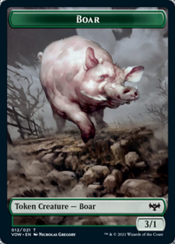 Wolf (011)    Boar Double-Sided Token [Innistrad: Crimson Vow Tokens] Online now