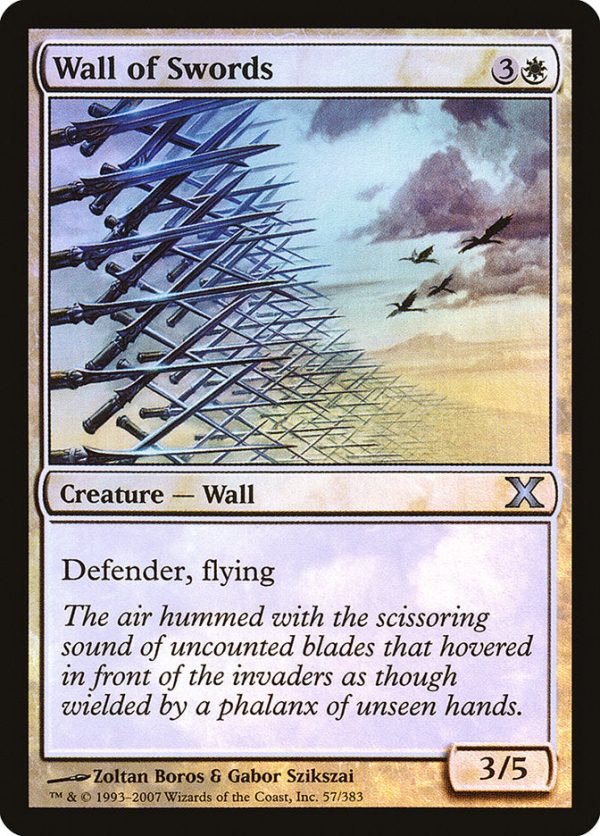 Wall of Swords (Premium Foil) [Tenth Edition] For Sale