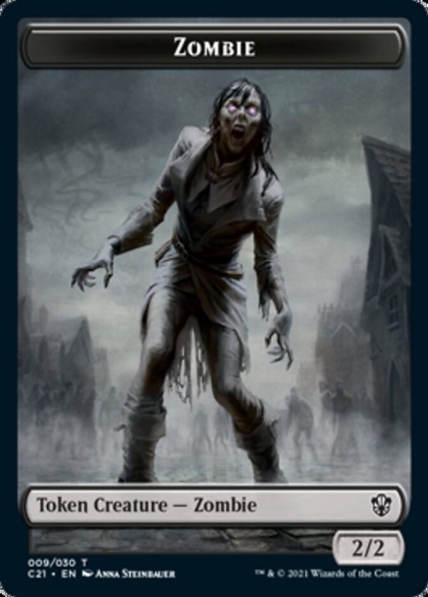 Zombie    Horror Double-Sided Token [Commander 2021 Tokens] For Discount