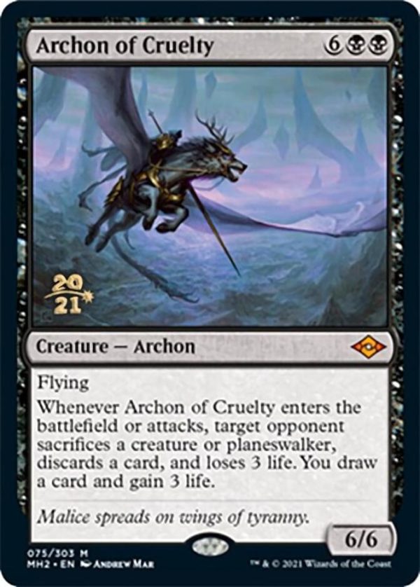 Archon of Cruelty [Modern Horizons 2 Prerelease Promos] Online Sale